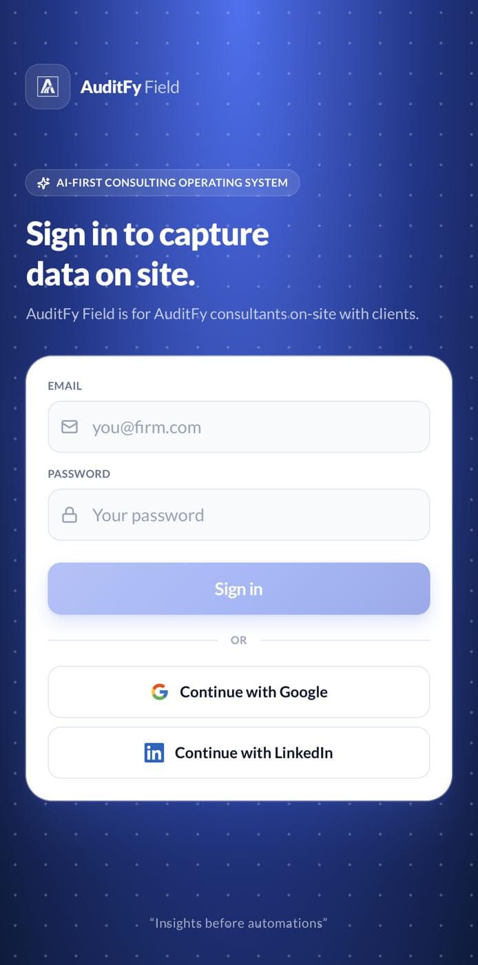 AuditFy Field mobile app
